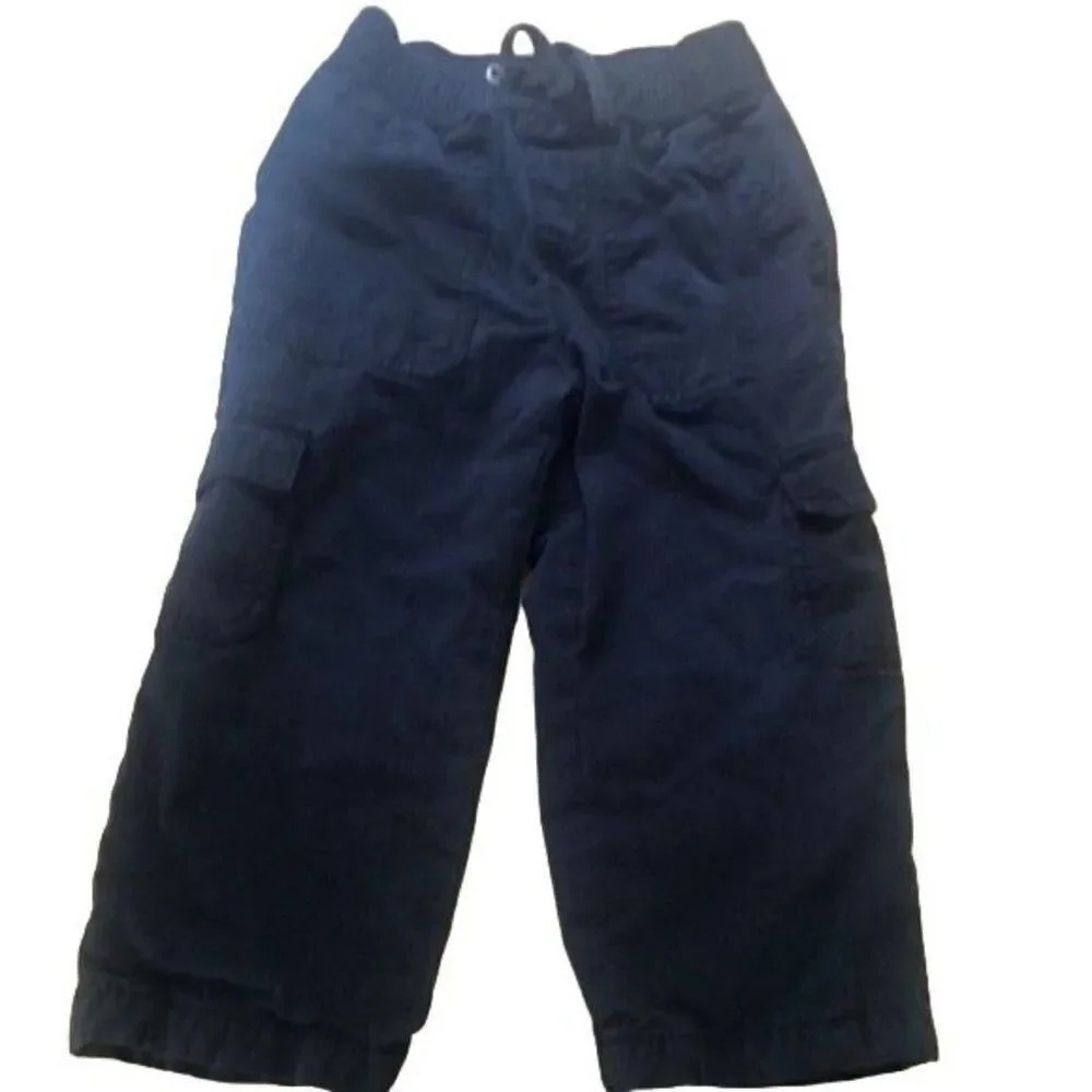 Gymboree 2T Blue Cotton Blend Cargo Pants Toddler Boy Elastic Waist Casual
